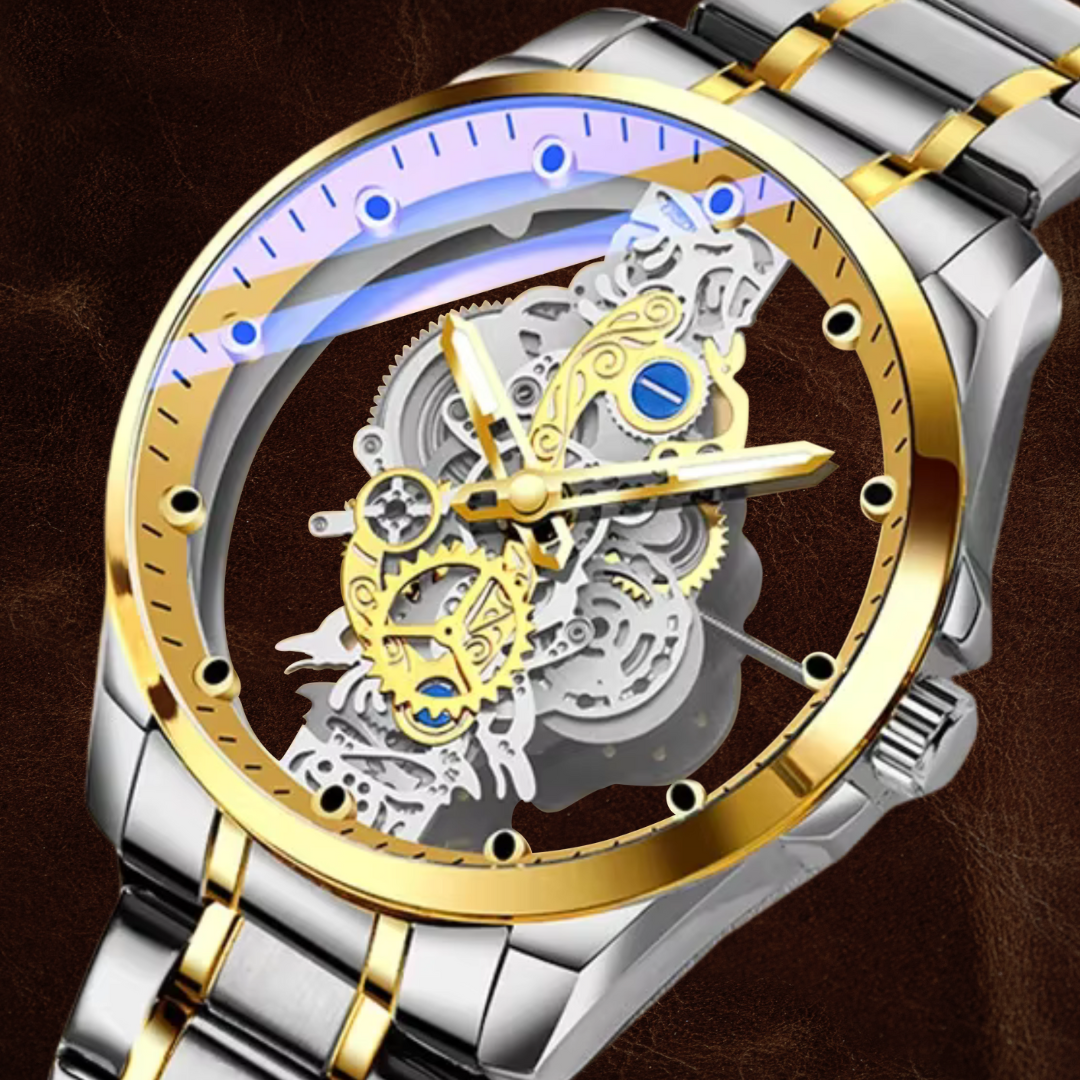 Joris | Motorhead Lone Wolf Uurwerk met Open Skeleton Wijzerplaat en Leren Band 5
