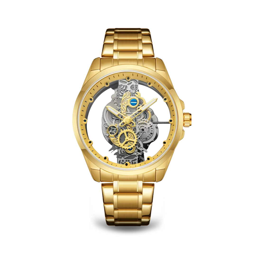 Joris | Motorhead Lone Wolf Uurwerk met Open Skeleton Wijzerplaat en Leren Band 7