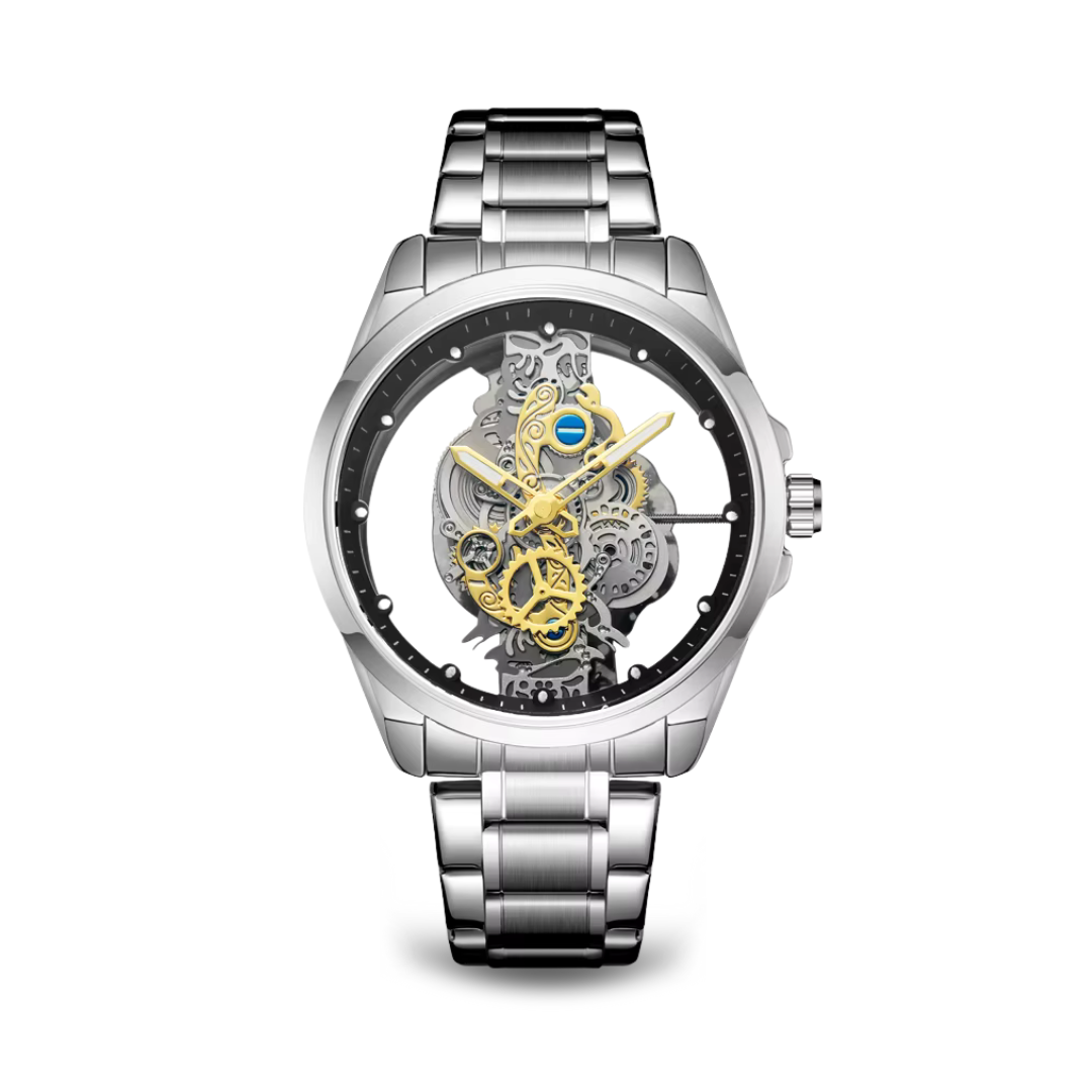 Joris | Motorhead Lone Wolf Uurwerk met Open Skeleton Wijzerplaat en Leren Band 8