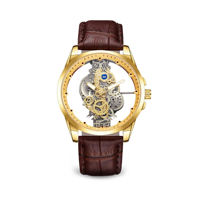Joris | Motorhead Lone Wolf Uurwerk met Open Skeleton Wijzerplaat en Leren Band 9