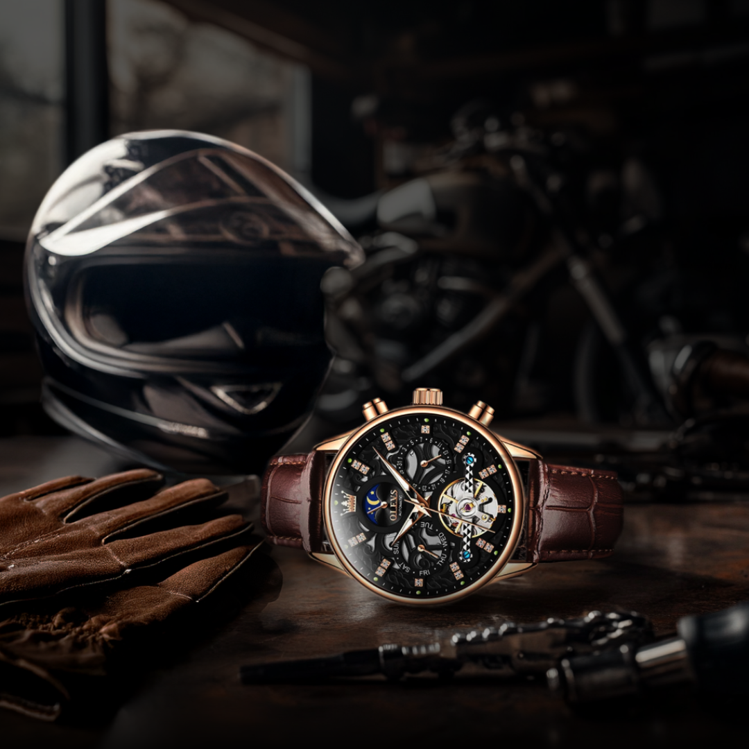Joris | Motorhead Rebel Uurwerk met Hardlex Wijzerplaat en Veganistische Leren Band 2