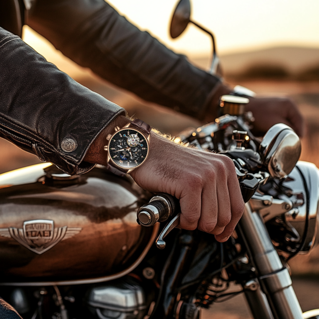 Joris | Motorhead Rebel Uurwerk met Hardlex Wijzerplaat en Veganistische Leren Band 5