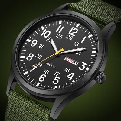 Joris | Robuust Veldhorloge met Stoffen Band en Quartz Uurwerk 2