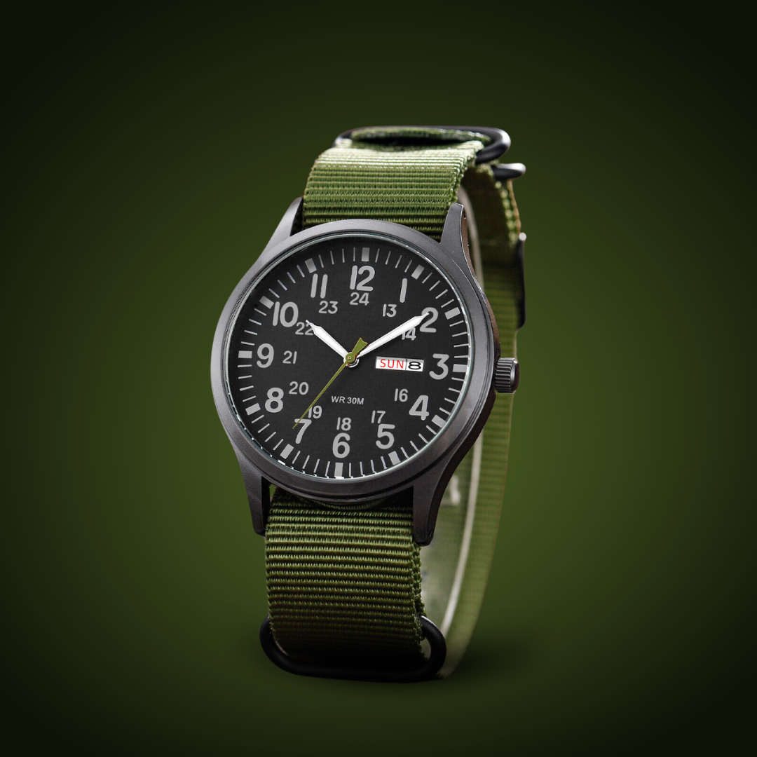 Joris | Robuust Veldhorloge met Stoffen Band en Quartz Uurwerk 4