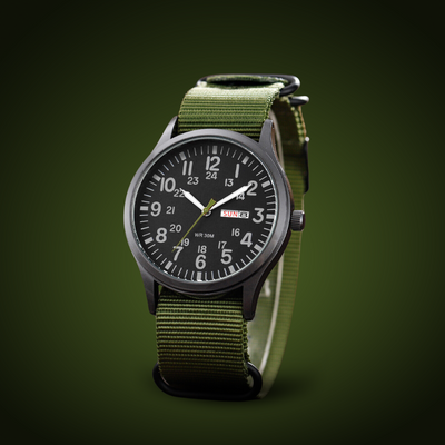 Joris | Robuust Veldhorloge met Stoffen Band en Quartz Uurwerk 4