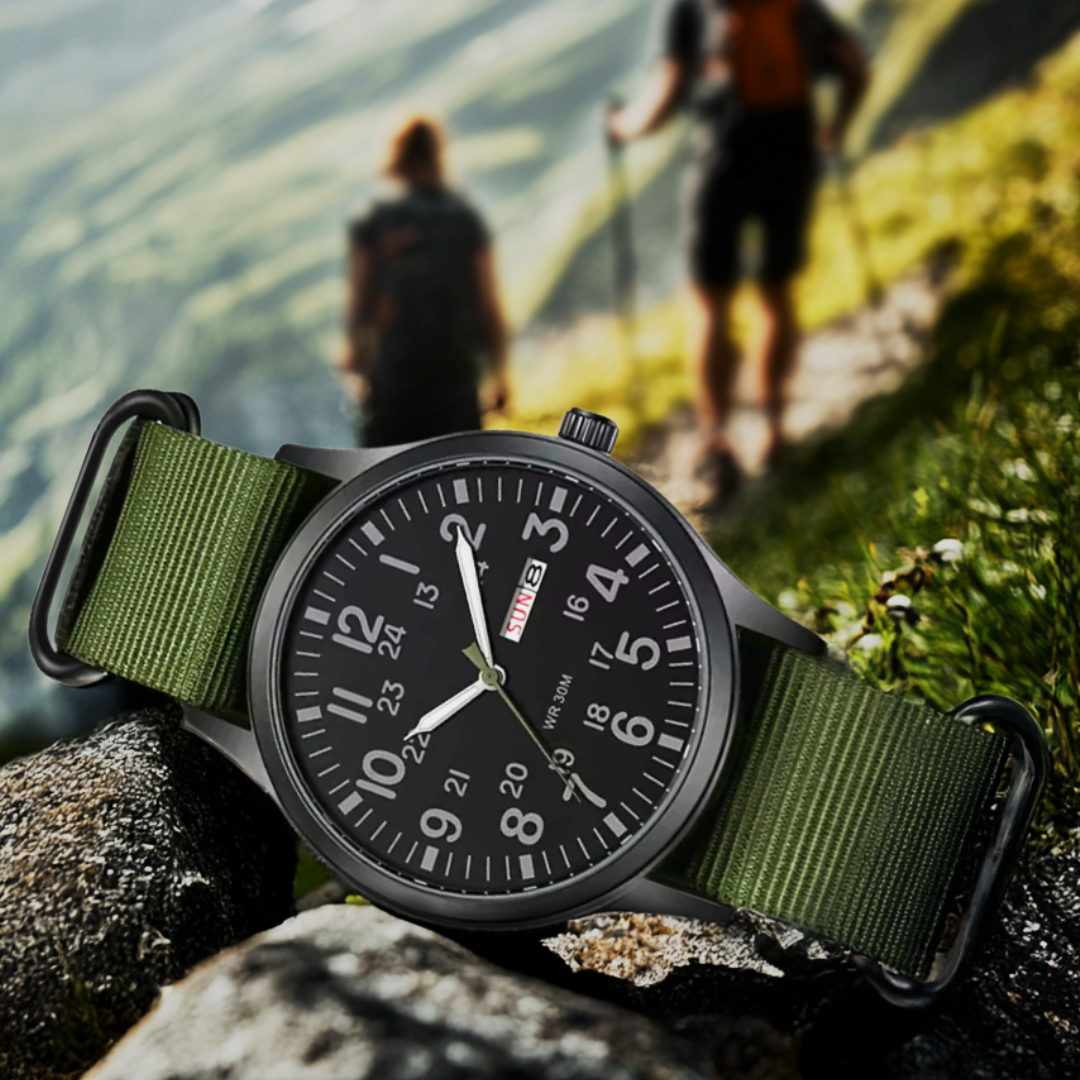 Joris | Robuust Veldhorloge met Stoffen Band en Quartz Uurwerk 5