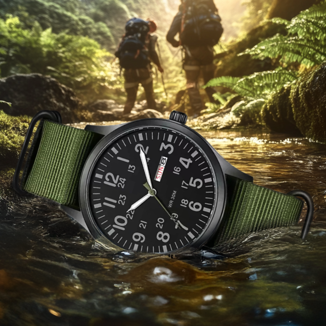 Joris | Robuust Veldhorloge met Stoffen Band en Quartz Uurwerk 7