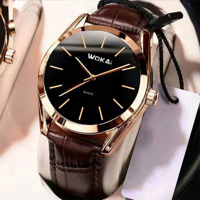 Joris | Roségouden Casual Quartzhorloge Met Leren Band 2
