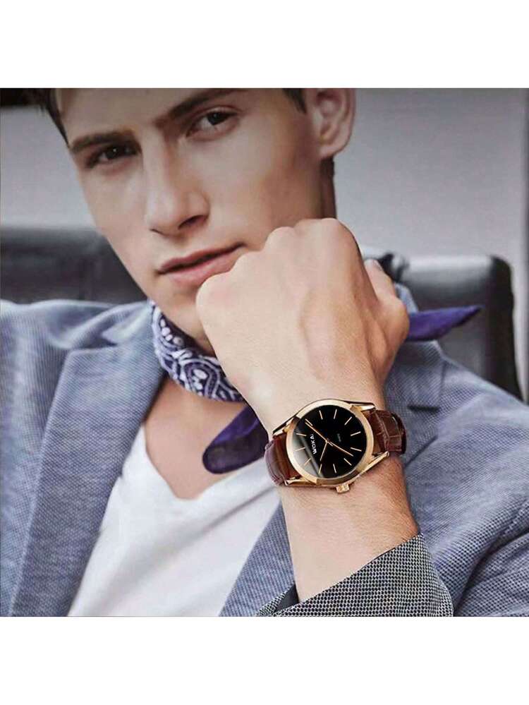 Joris | Roségouden Casual Quartzhorloge Met Leren Band 4