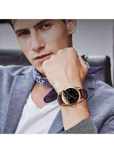 Joris | Roségouden Casual Quartzhorloge Met Leren Band 4