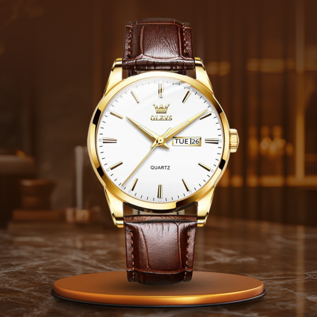 Joris | Zakelijk Leren Horloge met Kwartsuurwerk en Waterbestendig Ontwerp 1