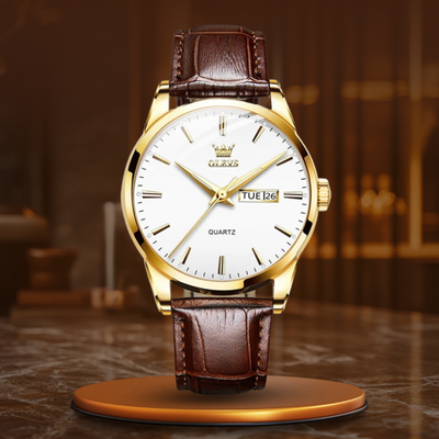 Joris | Zakelijk Leren Horloge met Kwartsuurwerk en Waterbestendig Ontwerp 1