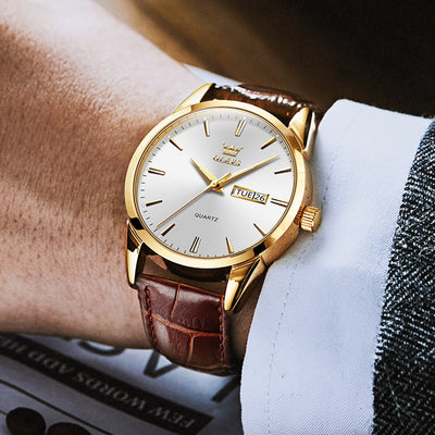 Joris | Zakelijk Leren Horloge met Kwartsuurwerk en Waterbestendig Ontwerp 4