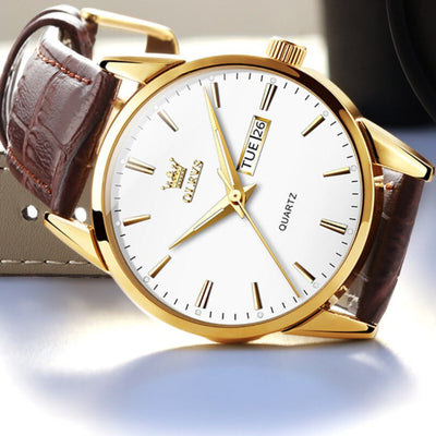 Joris | Zakelijk Leren Horloge met Kwartsuurwerk en Waterbestendig Ontwerp 5