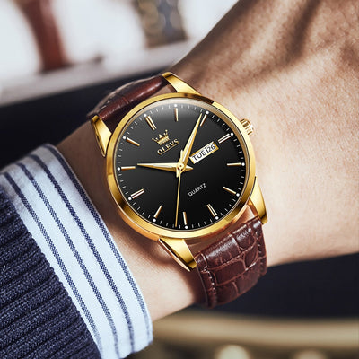 Joris | Zakelijk Leren Horloge met Kwartsuurwerk en Waterbestendig Ontwerp 6