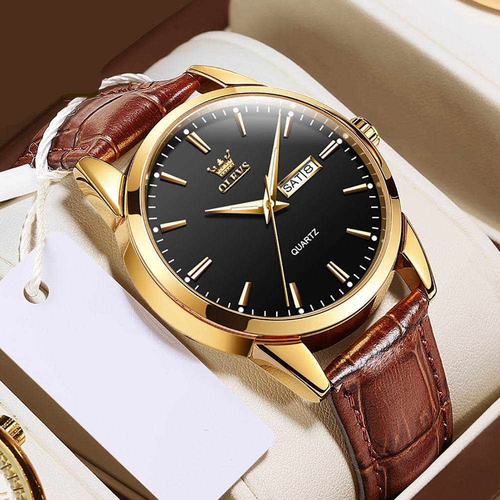 Joris | Zakelijk Leren Horloge met Kwartsuurwerk en Waterbestendig Ontwerp 7