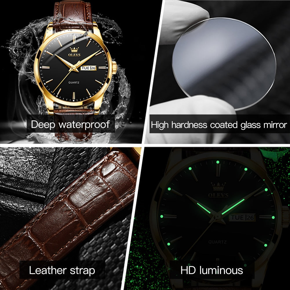 Joris | Zakelijk Leren Horloge met Kwartsuurwerk en Waterbestendig Ontwerp 8