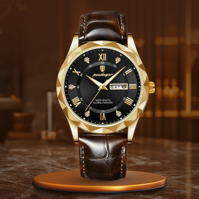 Luca | Quartzhorloge met leren band en lichtgevend display 11