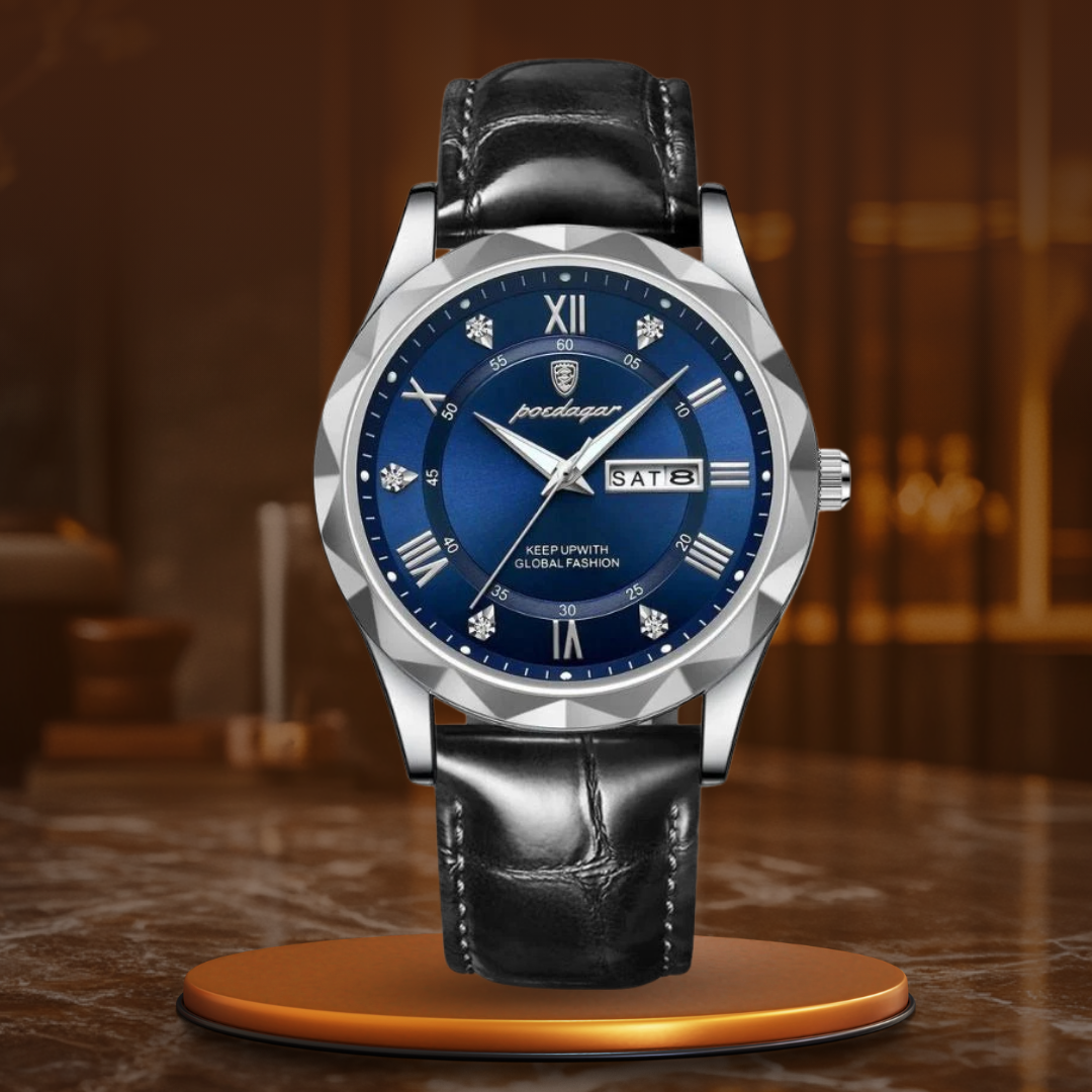 Luca | Quartzhorloge met leren band en lichtgevend display 14