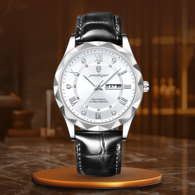 Luca | Quartzhorloge met leren band en lichtgevend display 15