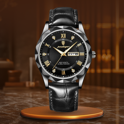Luca | Quartzhorloge met leren band en lichtgevend display 16