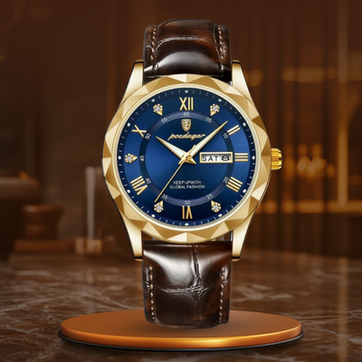 Luca | Quartzhorloge met leren band en lichtgevend display 17