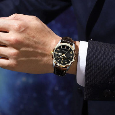 Luca | Quartzhorloge met leren band en lichtgevend display 5