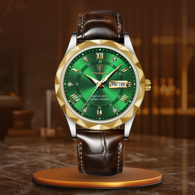 Luca | Quartzhorloge met leren band en lichtgevend display 9