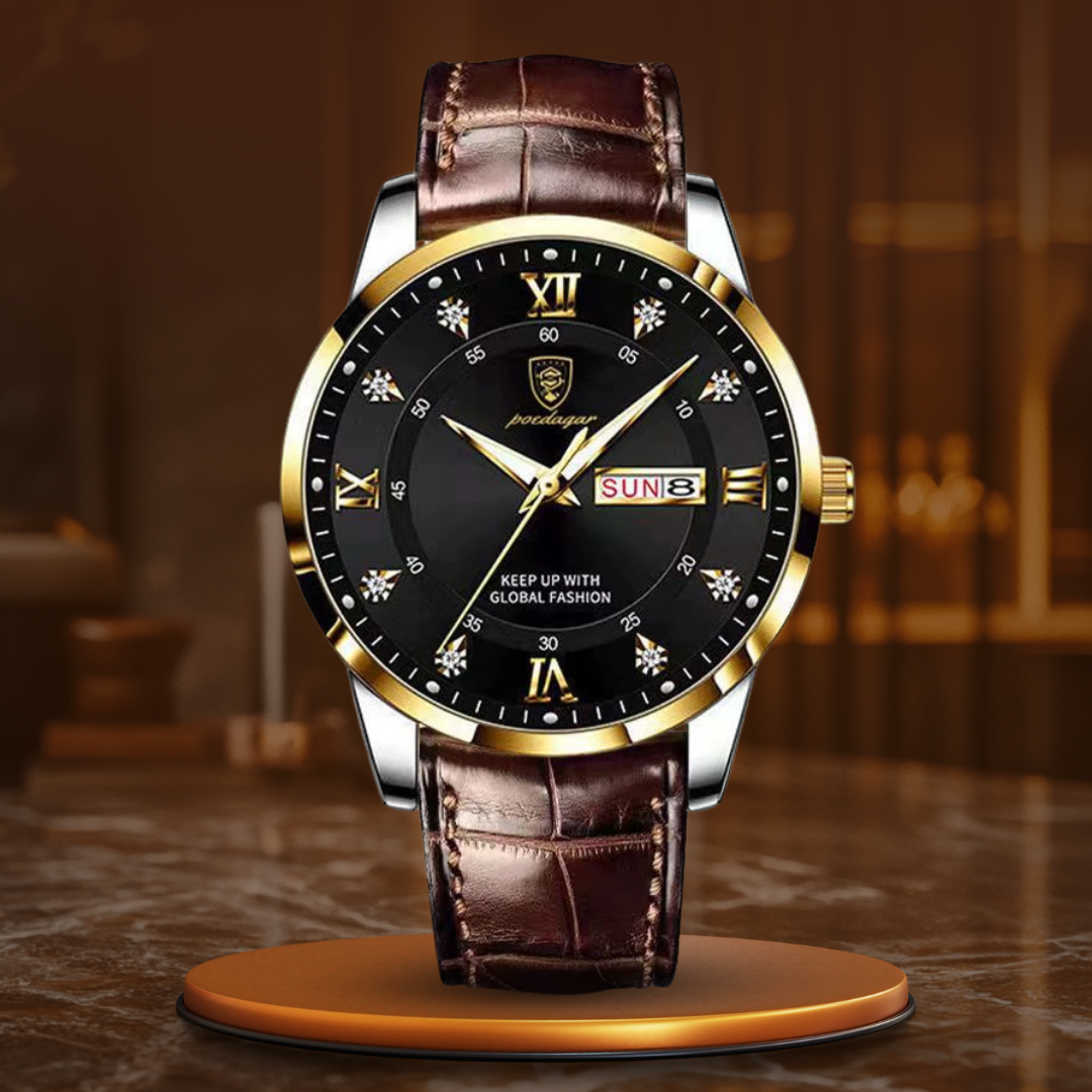 Lucas | Duurzaam Lichtgevend Herenhorloge met Leren Band 1