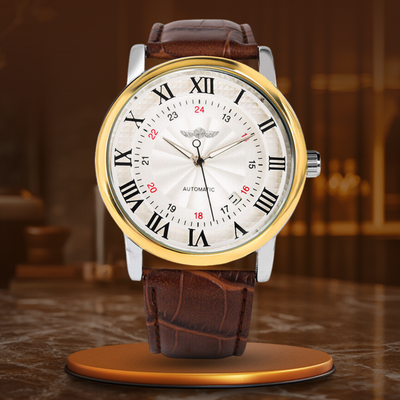 Thomas | Automatisch Horloge met Leren Band en Kalenderfunctie 1
