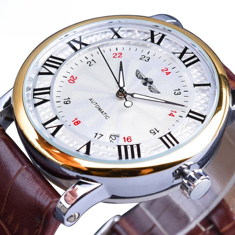 Thomas | Automatisch Horloge met Leren Band en Kalenderfunctie 2