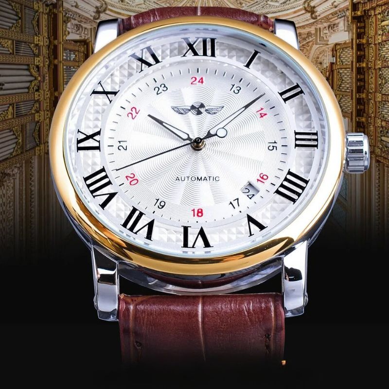 Thomas | Automatisch Horloge met Leren Band en Kalenderfunctie 6