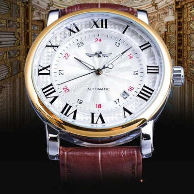 Thomas | Automatisch Horloge met Leren Band en Kalenderfunctie 6