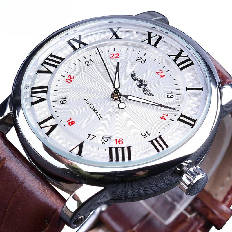 Thomas | Automatisch Horloge met Leren Band en Kalenderfunctie 8
